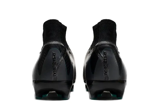 Nike Negro Azul Parte Superior Tejida Collar Ajuste Calcetín Césped Firme Zapatos de Fútbol 4