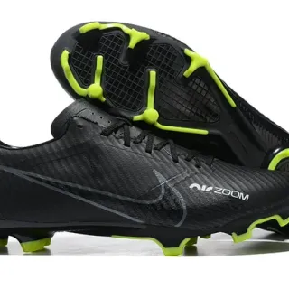 Nike Preto Verde Fibra de Carbono Superior Textura Silhueta Baixa Corte Sola Firme Sapatos de Futebol
