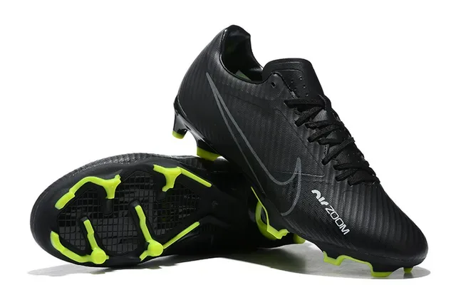 Nike Black Green Carbon-Fiber Upper Texture Low-Cut Silhouette Firm-Ground Soccer Shoes 6