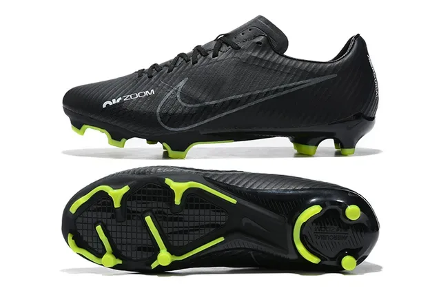 Nike Black Green Carbon-Fiber Upper Texture Low-Cut Silhouette Firm-Ground Soccer Shoes 9