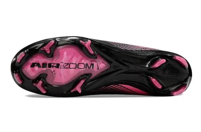 Nike Black Pink Knit Upper Dynamic Graphic Lines Firm-Ground Sapatos de Futebol 6
