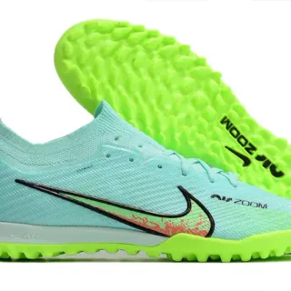 Nike Chuteira Azul Verde Upper Malha Spikes Neón Turf