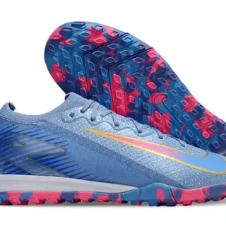 Nike Blue Pink Knit Upper Iridescent Turf Soccer Shoes