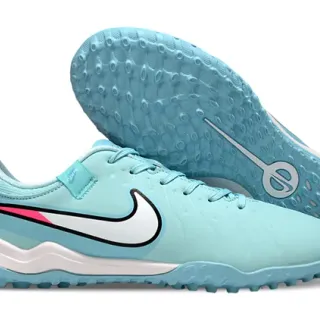 Nike Azul Rosa Low-Cut Sintético Superior Painel Texturizado Construção Gramado Sintético Chuteiras de Futebol