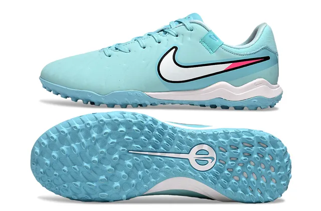 Nike Bleu Rose Low-Cut Tige Synthétique Panneau Texturé Construction Gazon Artificiel Chaussures de Football 6