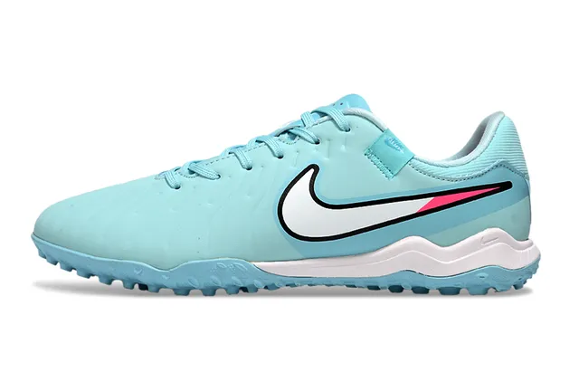 Nike Bleu Rose Low-Cut Tige Synthétique Panneau Texturé Construction Gazon Artificiel Chaussures de Football 7
