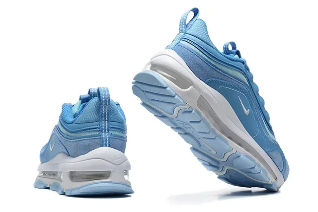 Nike Blue White Layered Mesh And Synthetic Upper Visible Full-Length Air Unit Lifestyle Sneakers 2