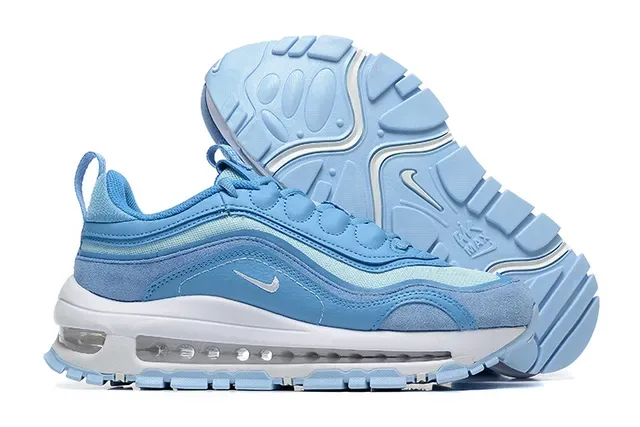 Nike Blue White Layered Mesh And Synthetic Upper Visible Full-Length Air Unit Lifestyle Sneakers 5