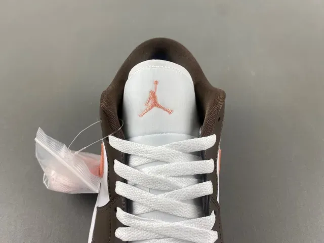 Nike Brown Orange Low-Top Couro e Malha Tênis Lifestyle 6