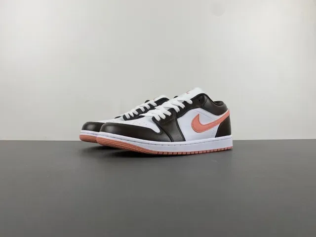 Nike Brown Orange Low-Top Couro e Malha Tênis Lifestyle 10