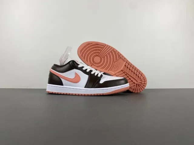 Nike Brown Orange Low-Top Couro e Malha Tênis Lifestyle 12