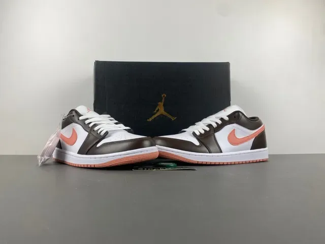 Nike Brown Orange Low-Top Couro e Malha Tênis Lifestyle 13