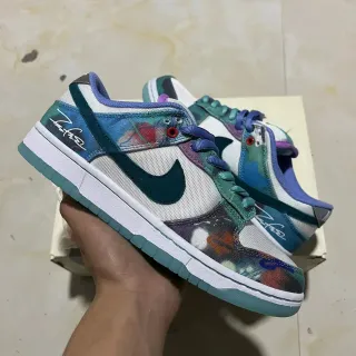 نايك Dunk Low حذاء رياضي متعدد الألوان مطبوعة تجريدية أسلوب حياة