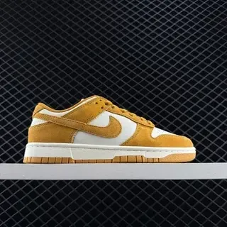 Nike Dunk Low أصفر خردل وأبيض حذاء لايف ستايل رياضي