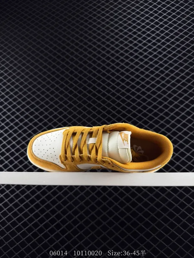 Nike Dunk Low Mustard Yellow and White Lifestyle Sneakers 5