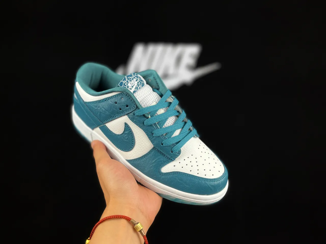 Nike Dunk Low Teal and White Lifestyle Sneakers 2