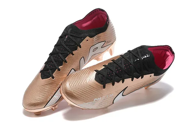 Nike Gold Black Metálico Sintético Upper Sistema De Cordones Superficie De Juego Firme Zapatos De Fútbol 2