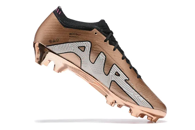 Nike Gold Black Metálico Sintético Upper Sistema De Cordones Superficie De Juego Firme Zapatos De Fútbol 3