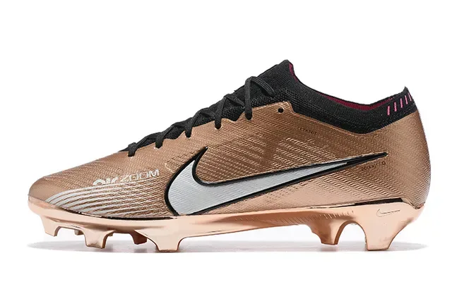 Nike Gold Black Metálico Sintético Upper Sistema De Cordones Superficie De Juego Firme Zapatos De Fútbol 10