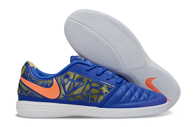 Nike Gold Black أحذية كرة القدم الداخلية مع غطاء أصبع مخملي أعلى صناعي معدني 6