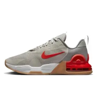 Nike رمادي أحمر شبكة علوية كعب مرئي Air Unit أحذية كرة السلة