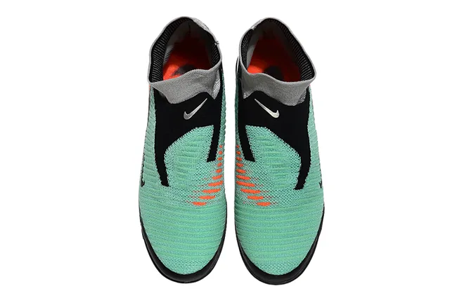 耐克绿银Sock-Fit针织上层非对称无带构造草皮足球鞋 2
