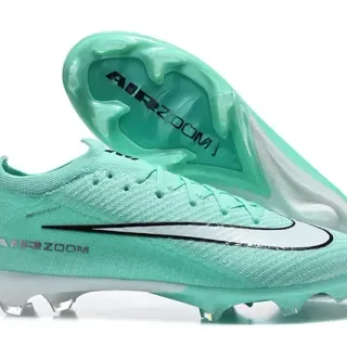 Nike Verde Branco Upper de Tricô Ajuste Dinâmico Colar Ground Firme Sapatos de Futebol