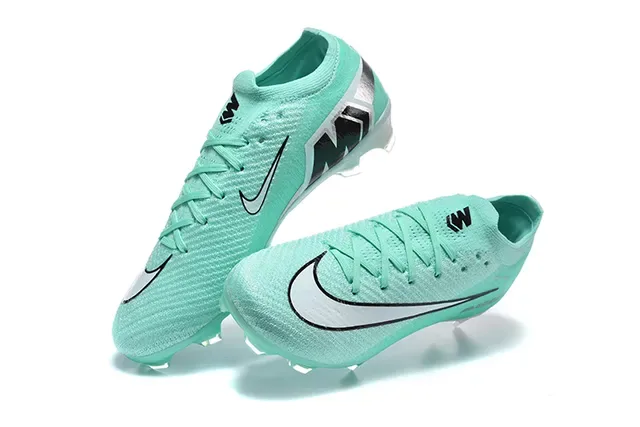 Nike Vert Blanc Upper en Tricot Ajustement Dynamique Collerette Ground Ferme Chaussures de football 2