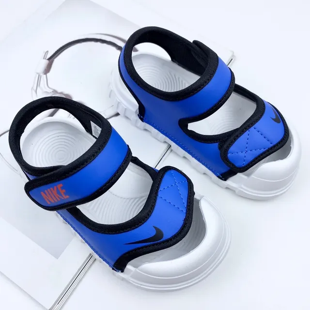 Nike Kids Blue Two-Strap Velcro Casual Sandals 22