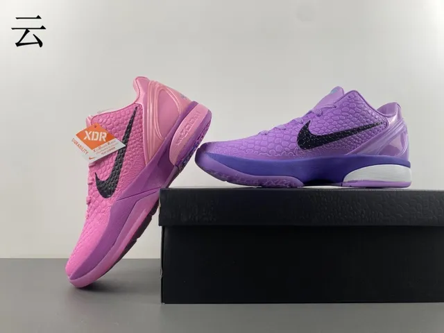 Nike Kobe 6 Protro बैंगनी काला बास्केटबॉल जूते 14