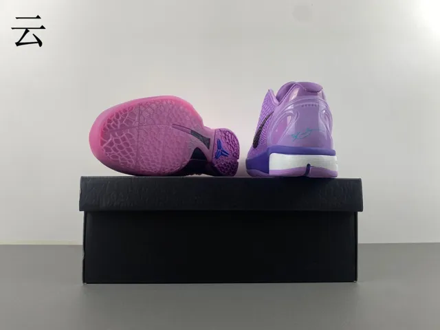 Nike Kobe 6 Protro बैंगनी काला बास्केटबॉल जूते 17