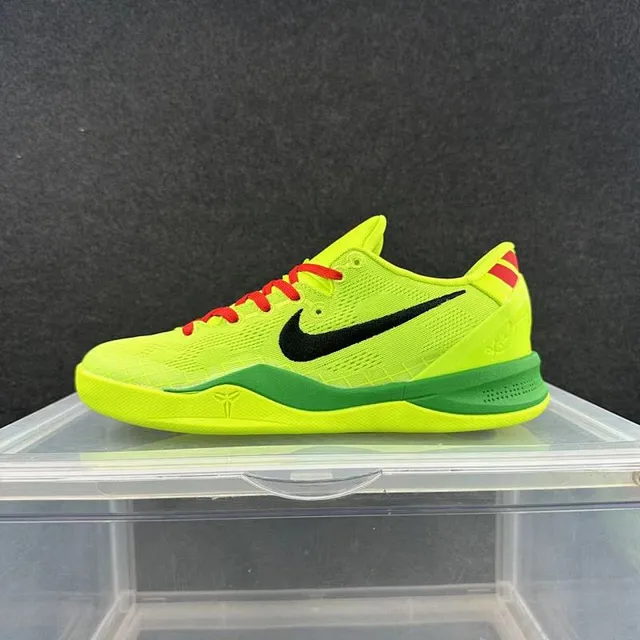 Nike Kobe 8 System Neón Amarelo Verde Vermelho Tênis de Basquete 2
