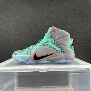Nike LeBron 12 हल्का हरा ग्रे नारंगी बास्केटबॉल जूते