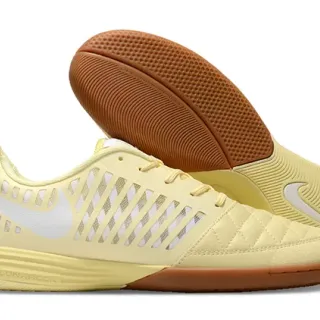 Nike Lunar Gato Yellow Brown Quilted Toe Box Ventilation Cage Upper Indoor Soccer Shoes