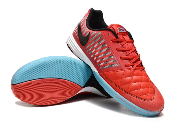 Nike Lunar Gato Amarelo Marrom Caixa dos Dedos Acolchoada Ventilação Cage Superior Sapatos de Futebol Indoor 3