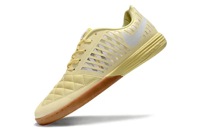 Nike Lunar Gato Amarelo Marrom Caixa dos Dedos Acolchoada Ventilação Cage Superior Sapatos de Futebol Indoor 9