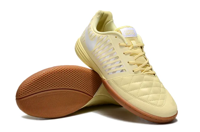 Nike Lunar Gato Amarelo Marrom Caixa dos Dedos Acolchoada Ventilação Cage Superior Sapatos de Futebol Indoor 10