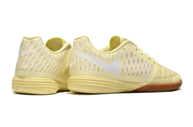 Nike Lunar Gato Amarelo Marrom Caixa dos Dedos Acolchoada Ventilação Cage Superior Sapatos de Futebol Indoor 11
