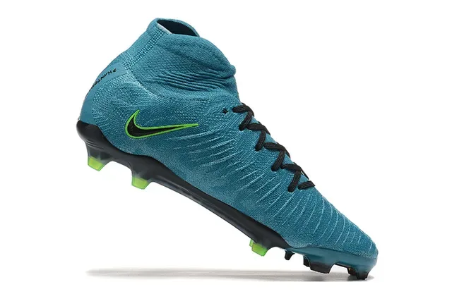 Nike Mercurial Azul Verde High-Cut Knit Upper Asimétrico Cordones Superficie Firme Zapatos de Fútbol 4