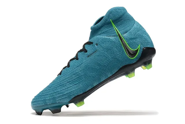 Nike Mercurial Azul Verde High-Cut Knit Upper Asimétrico Cordones Superficie Firme Zapatos de Fútbol 5