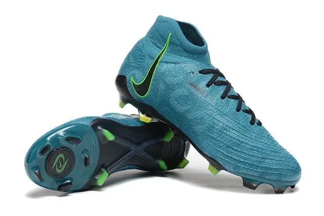 Nike Mercurial Azul Verde High-Cut Knit Upper Asimétrico Cordones Superficie Firme Zapatos de Fútbol 6
