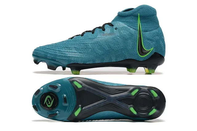 Nike Mercurial Azul Verde High-Cut Knit Upper Asimétrico Cordones Superficie Firme Zapatos de Fútbol 9