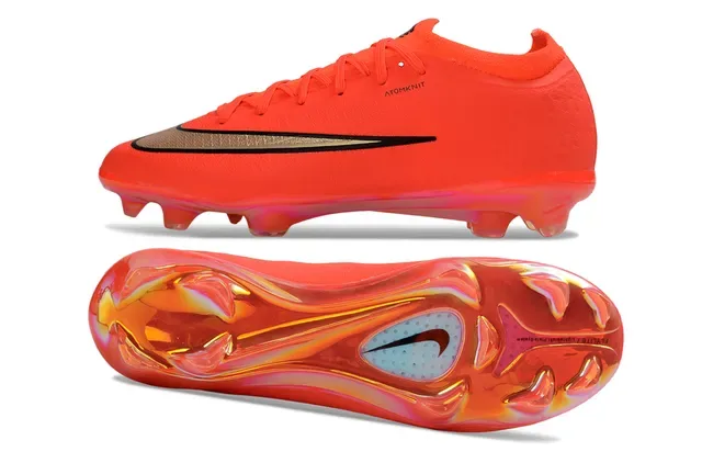 Nike Mercurial Laranja Ouro Baixa Sock-Fit Upper Iridescente Translucida Solado Firme Ground Sapatos de Futebol 2