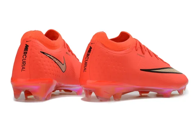 Nike Mercurial Laranja Ouro Baixa Sock-Fit Upper Iridescente Translucida Solado Firme Ground Sapatos de Futebol 4
