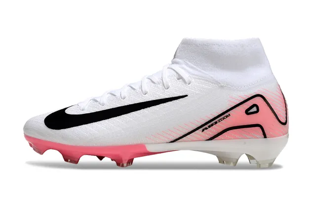 Nike Mercurial Superfly White Pink High-Top Sock-Fit Collar Flyknit Upper Firm-Ground Soccer Shoes 7