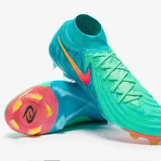 Nike Mercurial Vapor Azul Rosa Alto Corte Tricô Laços Assimétricos Campo Firme Sapatos de Futebol