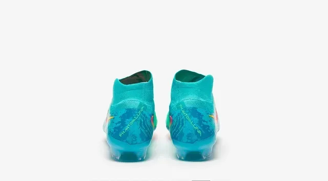 Nike Mercurial Vapor Azul Rosa Alto Corte Tricô Laços Assimétricos Campo Firme Sapatos de Futebol 13