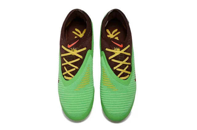 Nike Mercurial Vapor Vert Marron Upper Tricot Lacet Asymétrique Chaussures de Football pour Ground Firme 11