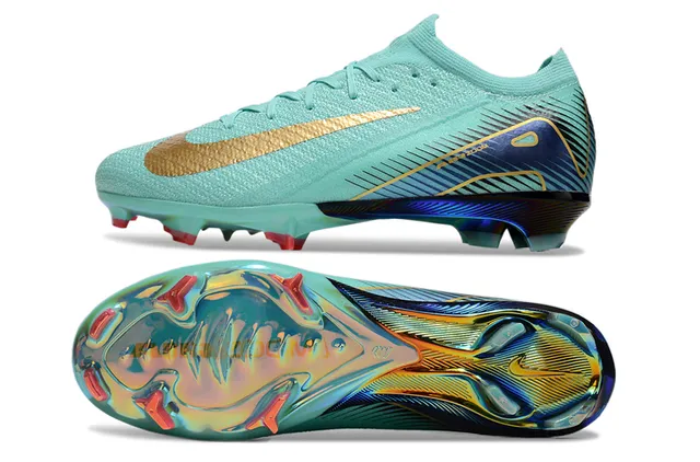 Nike Mercurial Vapor Mint Gold Iridescent Zapatos de fútbol para tierra firme 5