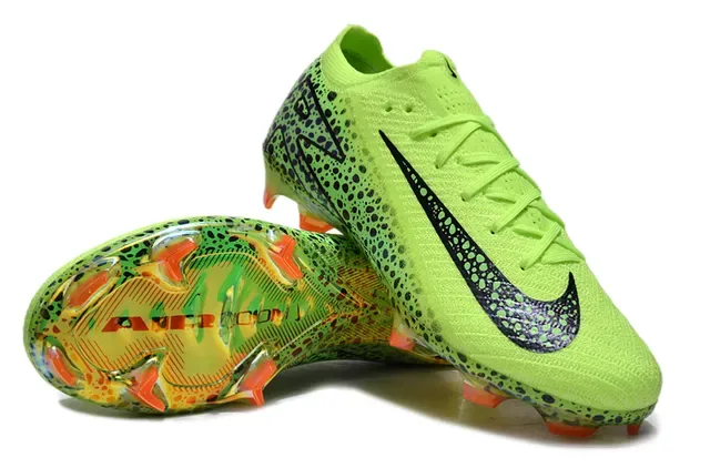 नाइके Mercurial Vapor Neon Lime Green Black Speckle Firm Ground फुटबॉल जूते 4